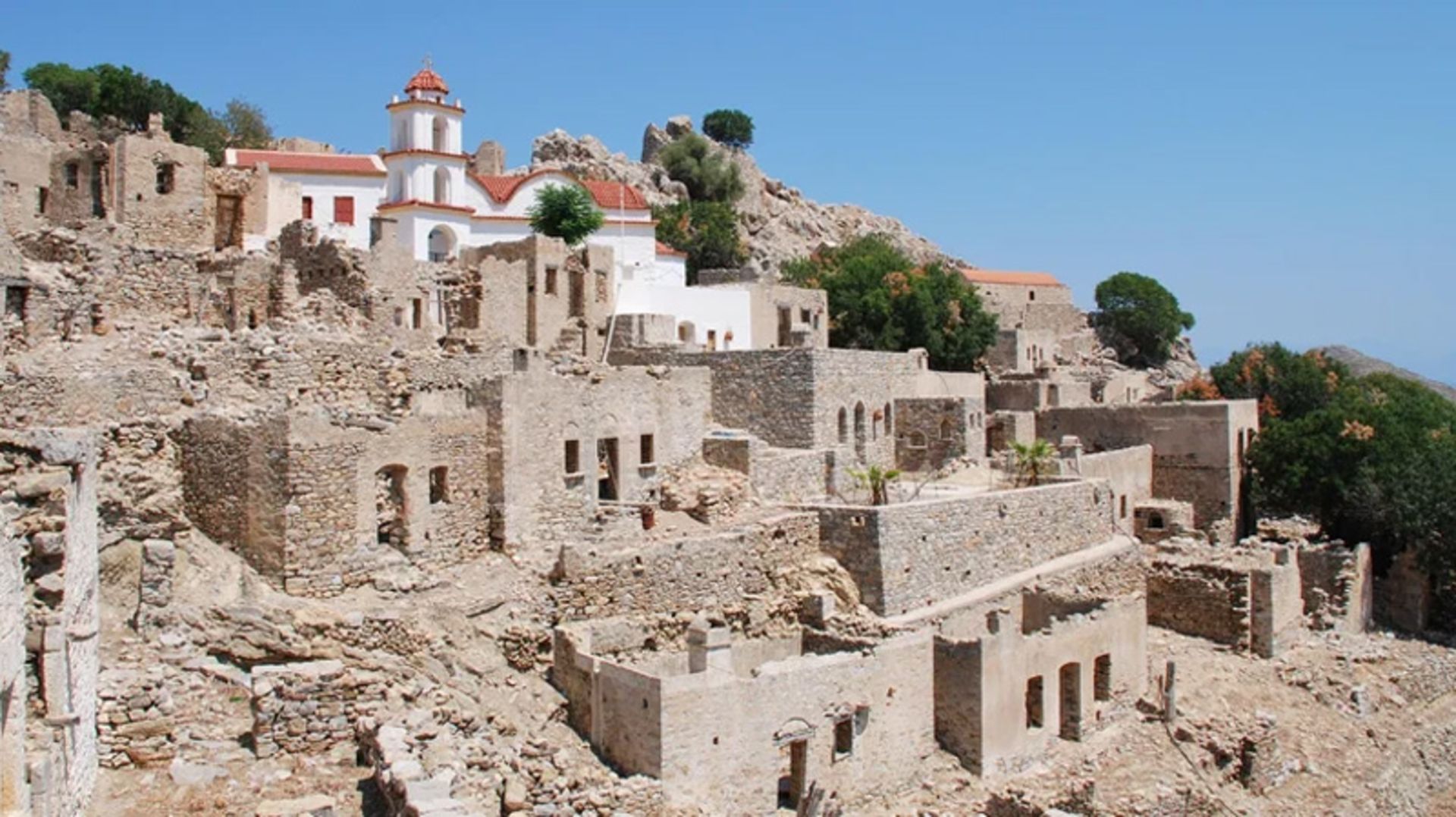 Rural houses on the coast of Tilos Island