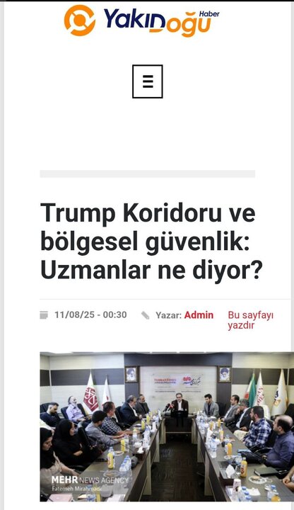 Reflection of Mehr Iernational Summit on Zangar Corridor in Foreign Media