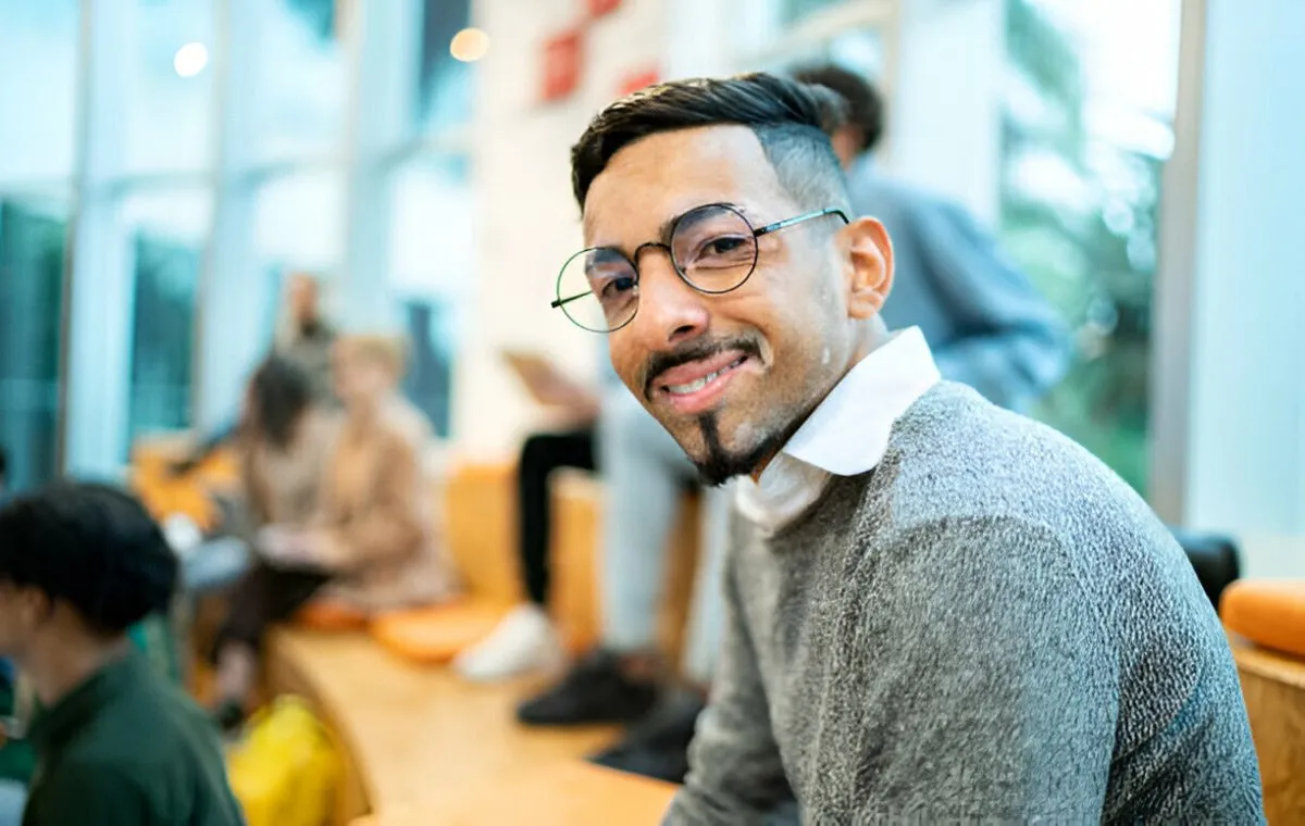A man with a vitiligo or brush
