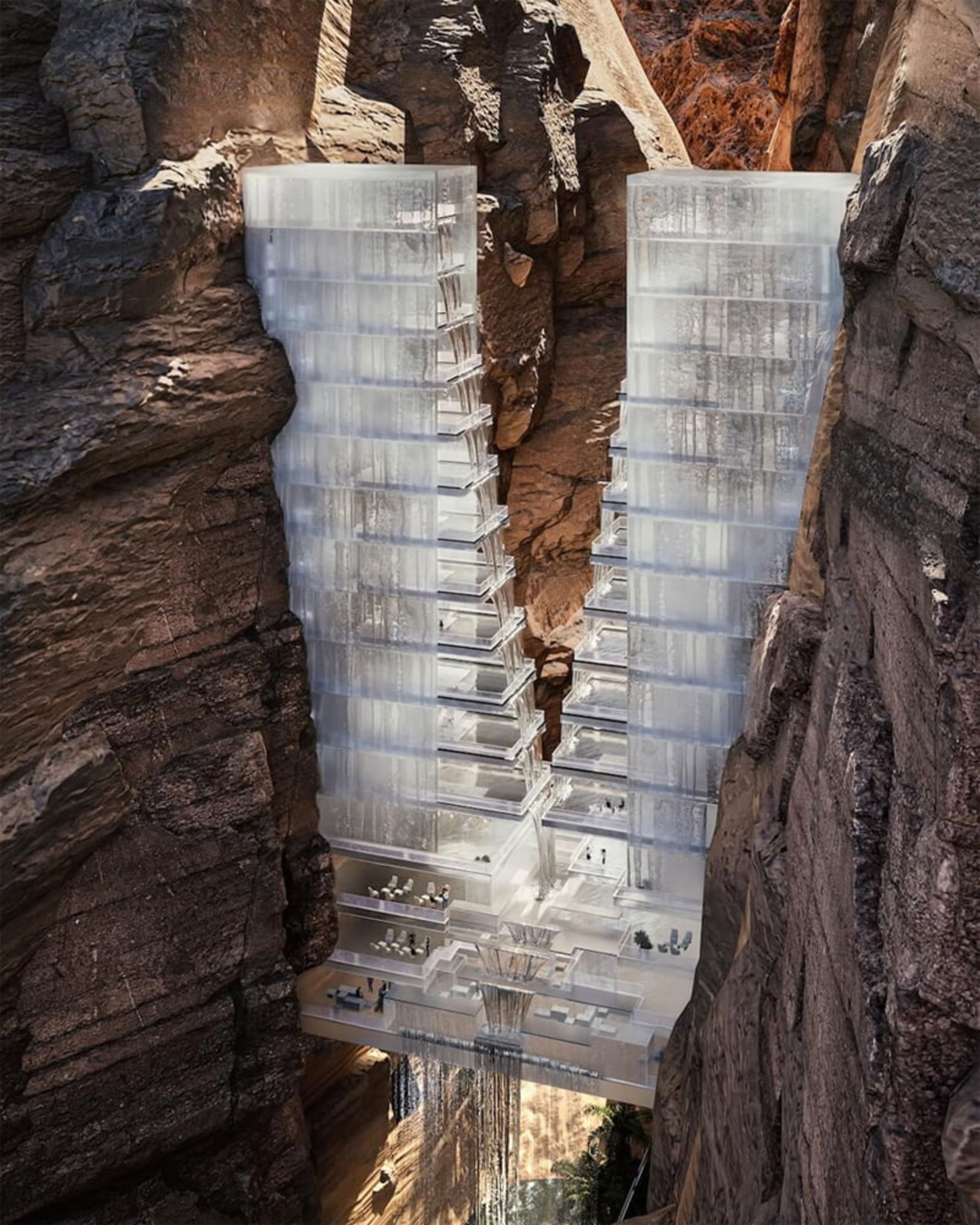 Neoma Ice Cube Hotel between two hard granite rocks