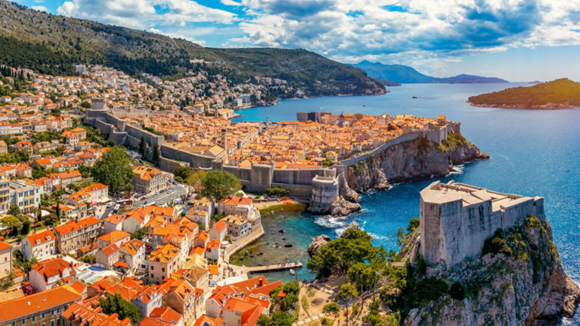 Croatian Historic Historical City with Orange Ceiling Homes
