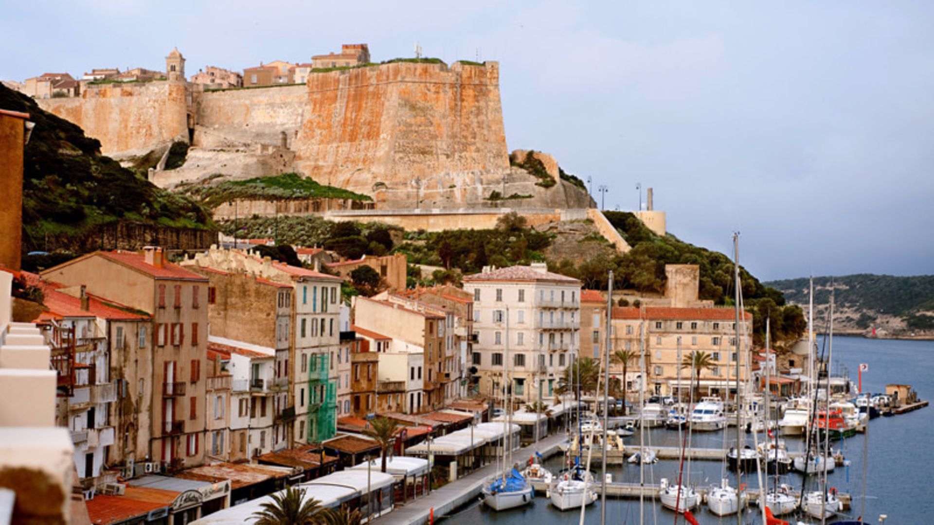Corsia Island with a historic castle over the hill