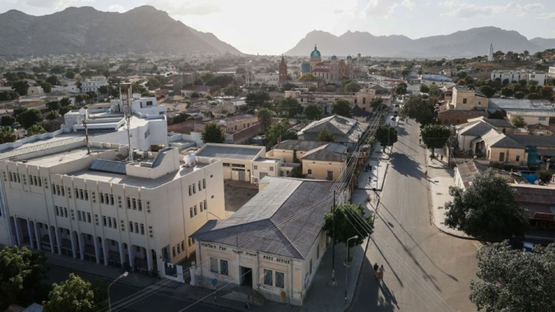 Architecture of buildings on the streets of Eritrea