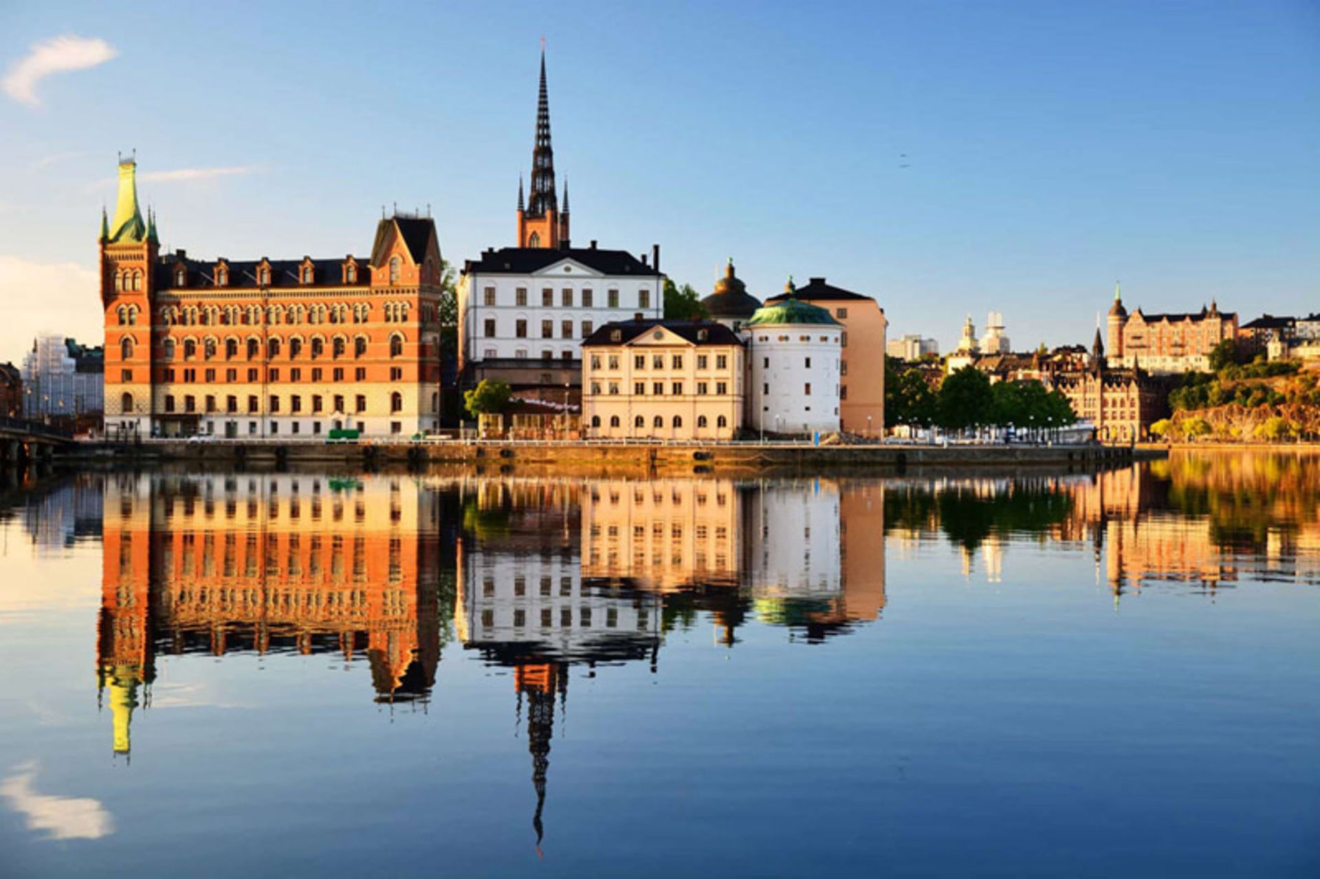 A view of Stockholm Sweden with historical buildings