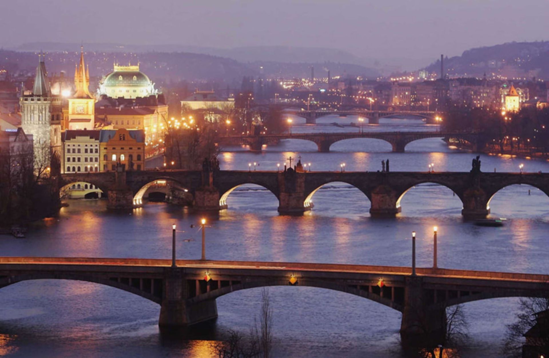 A river in the city of Prague