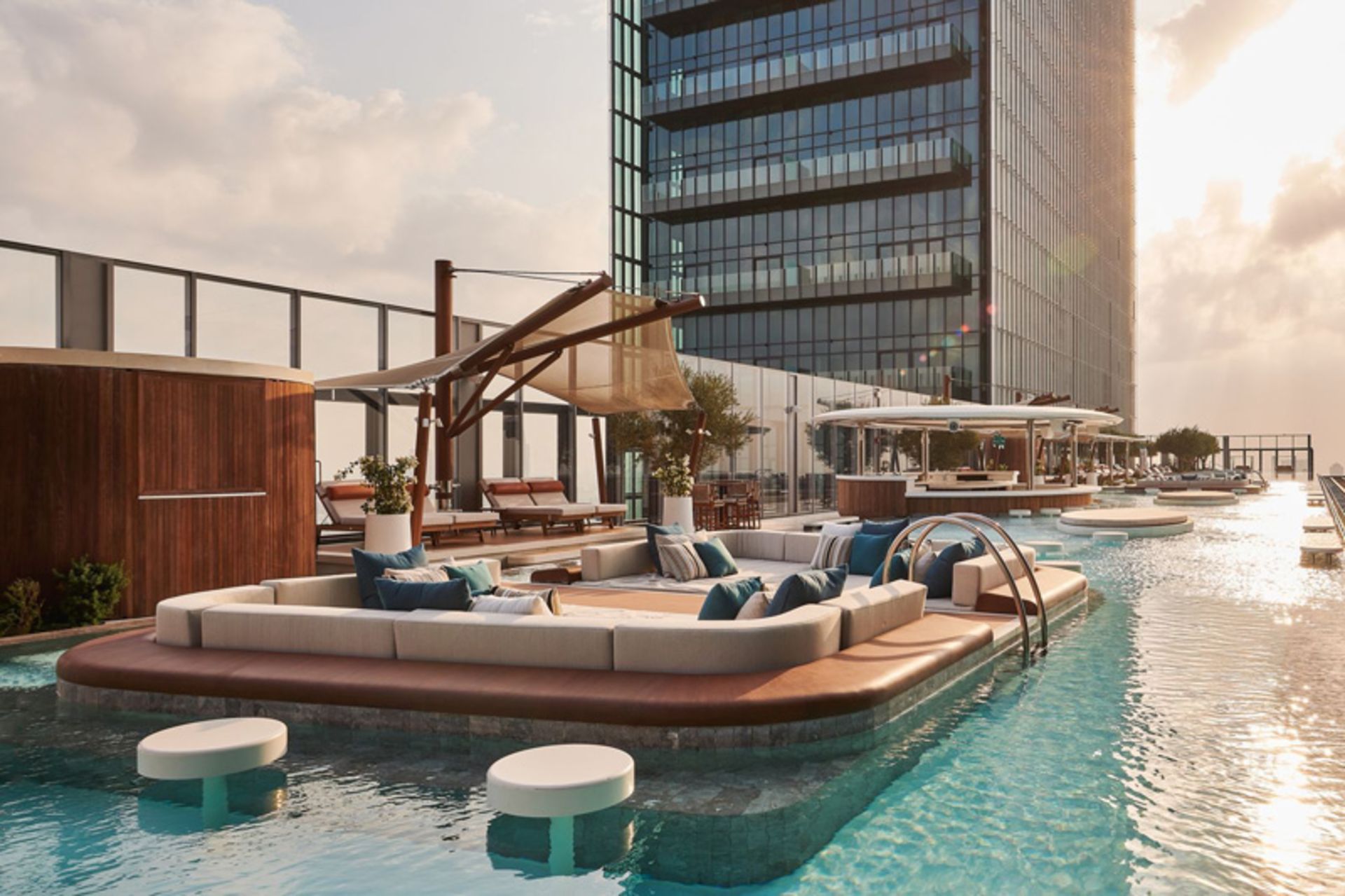 Resort on the suspended platform of the Van Andley Van Zabil Hotel 