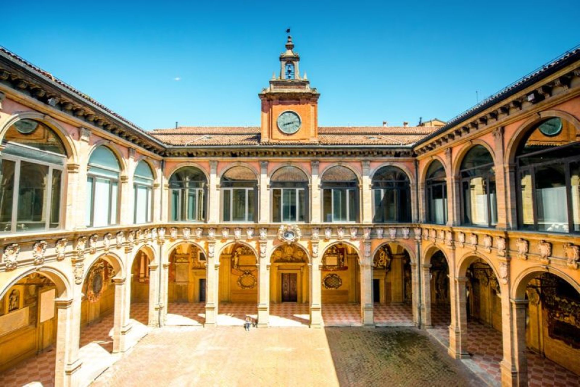 Bologna University building on sunny day