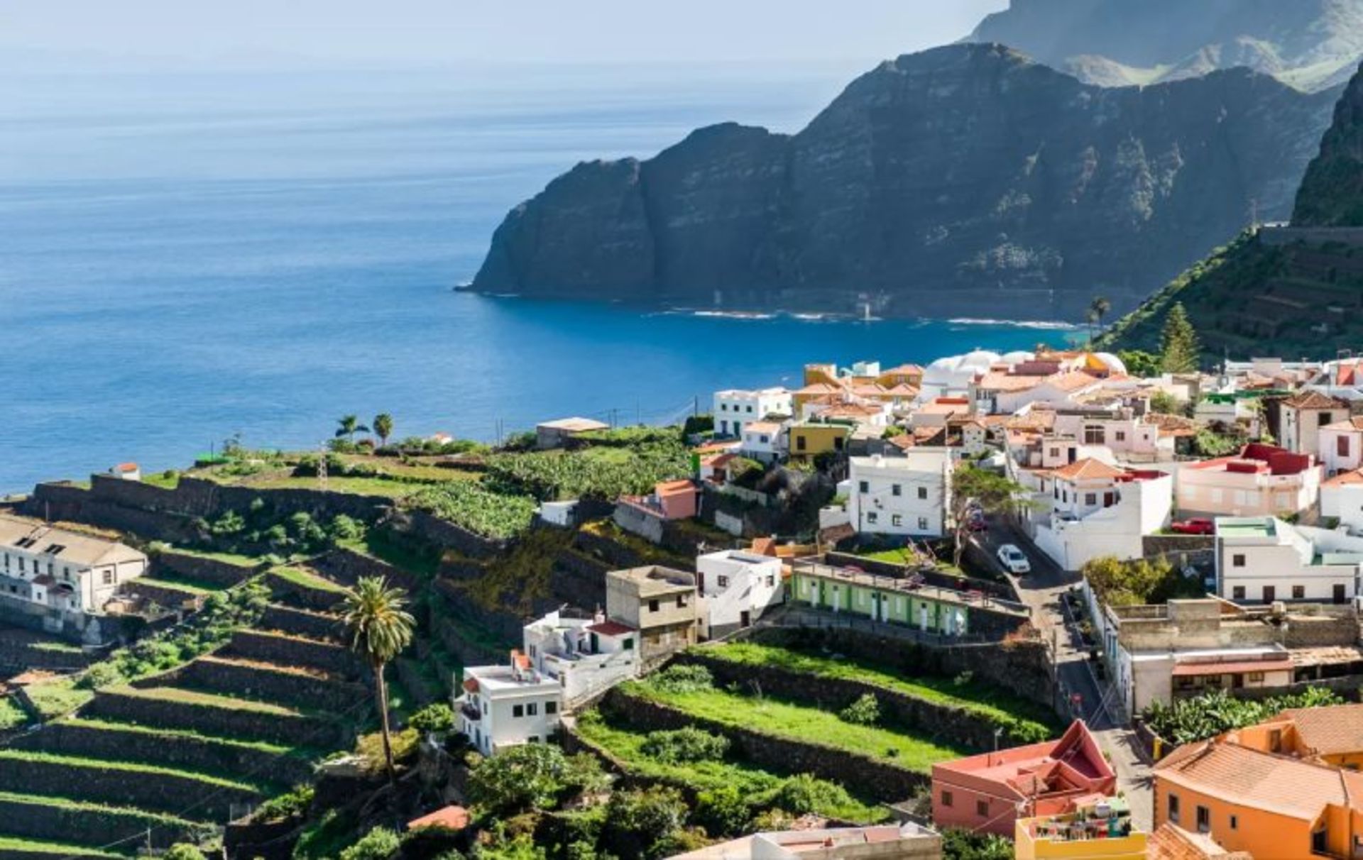 Resideial houses, vegetation and ocean