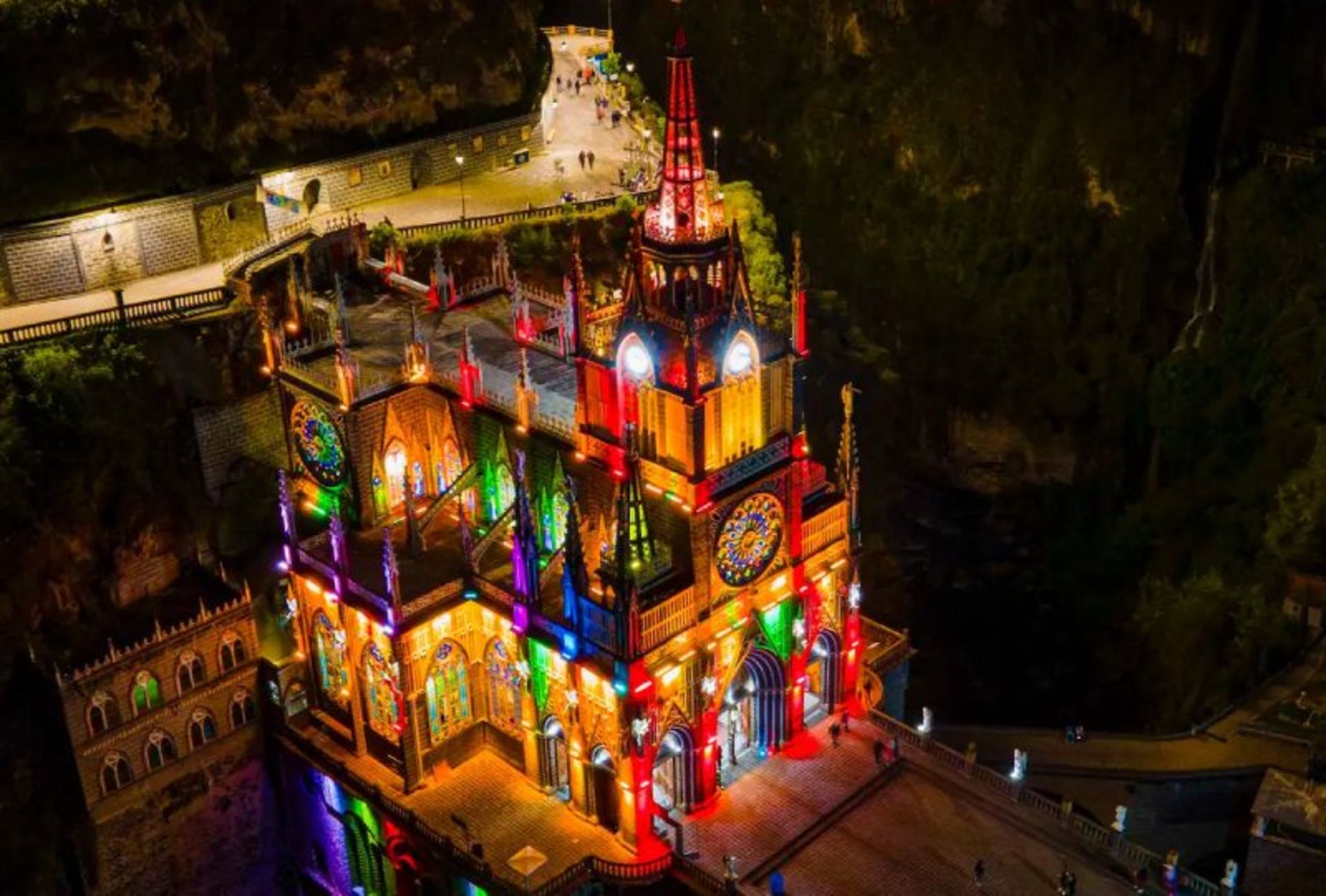 Colorful Lighting Lighting of the Las Lacas at Night