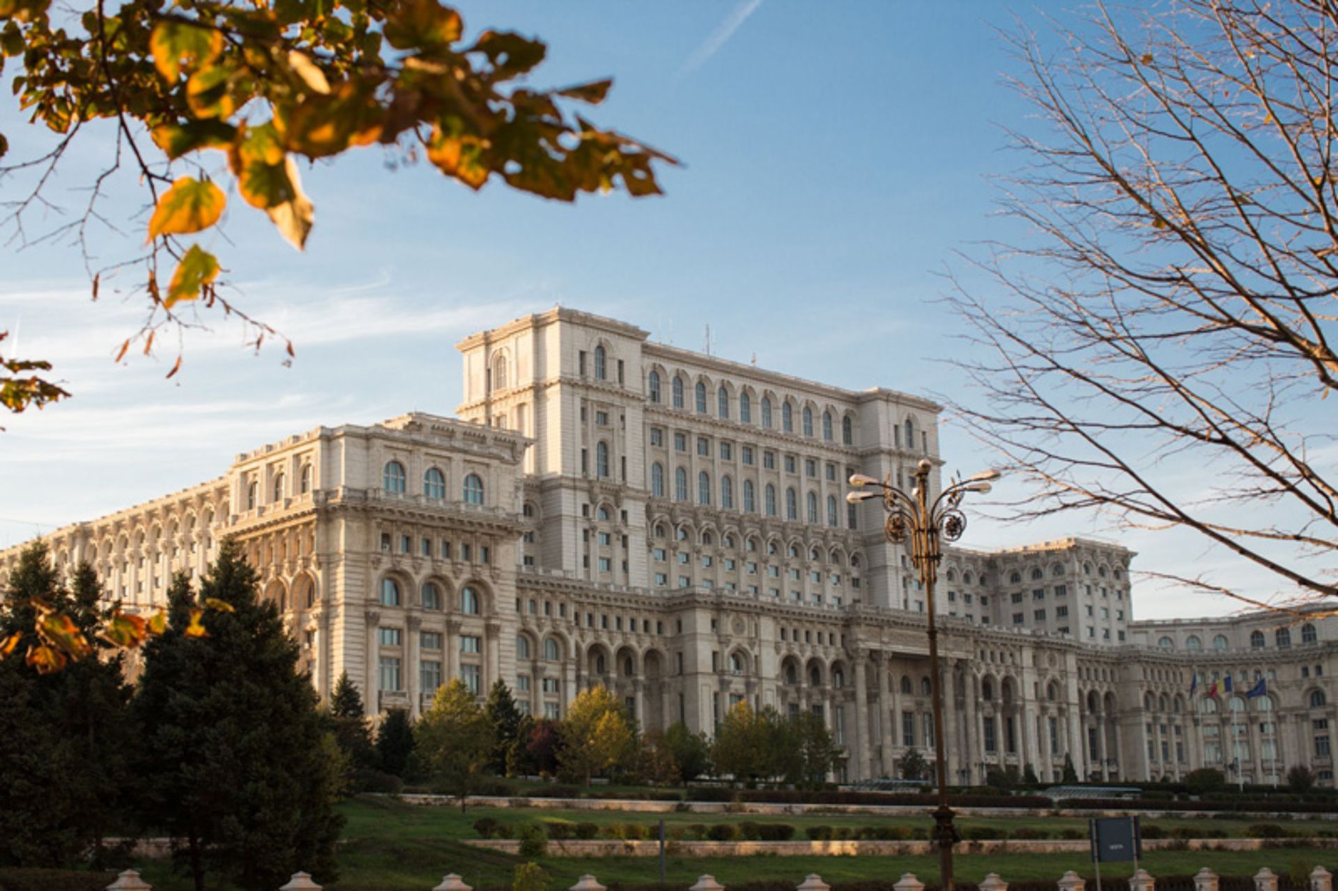 Romanian Parliame Building in Bucharest with realistic socialist architecture