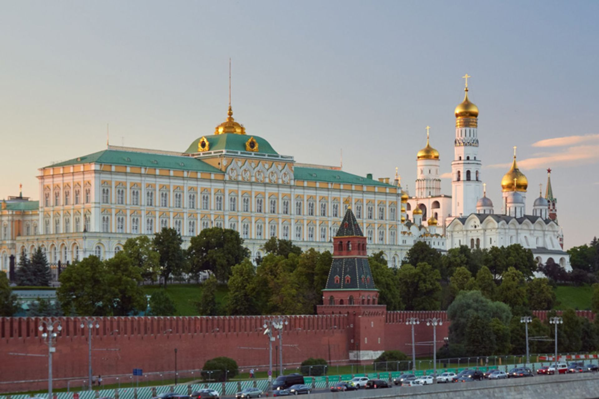 Red walls around Moscow's Kremlin Palace