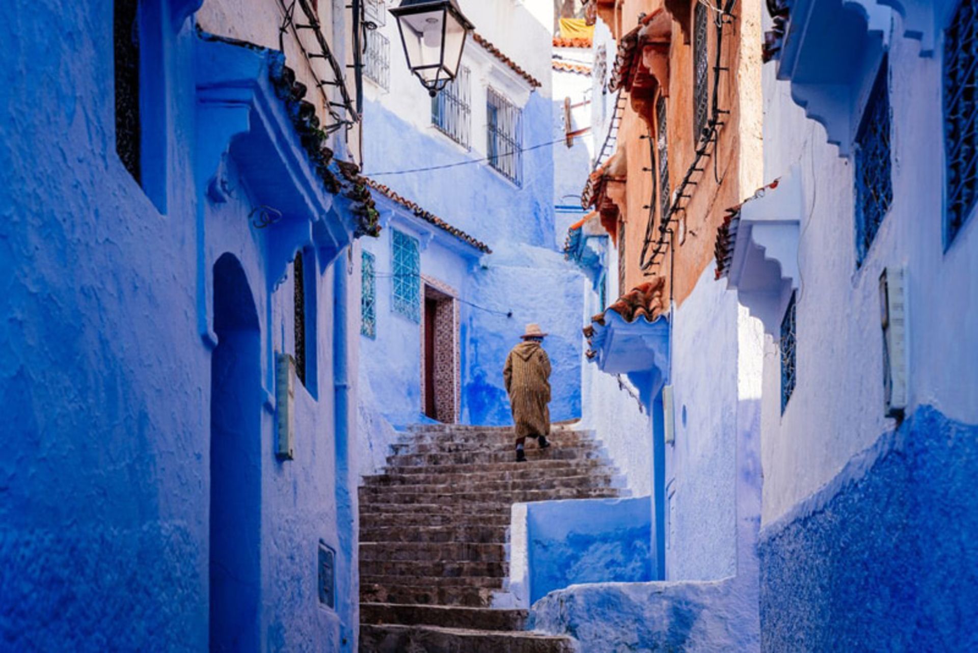 Moroccan Blue Staircase Crossing