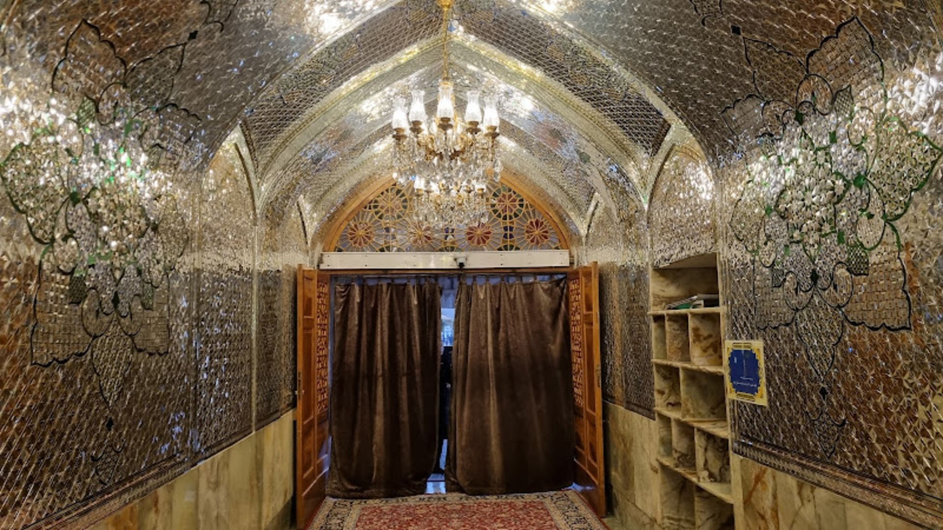 Beautiful mirror at the erance door of Shahcharagh Shiraz