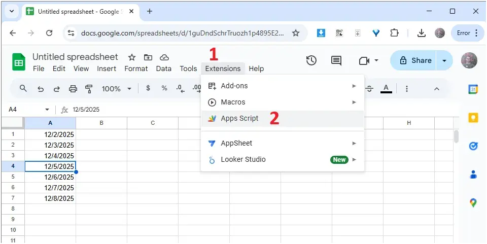 Converted to solar sheets on Google Sheet