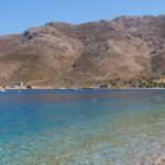 Clean beach with a transparent sea on Tilos Island