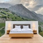 Minimal Room of the Nal Stern Hotel in the Swiss Mountain