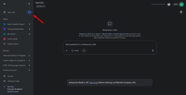 Temporary chat capability