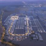 Aerial Image of King Salman International Airport at night