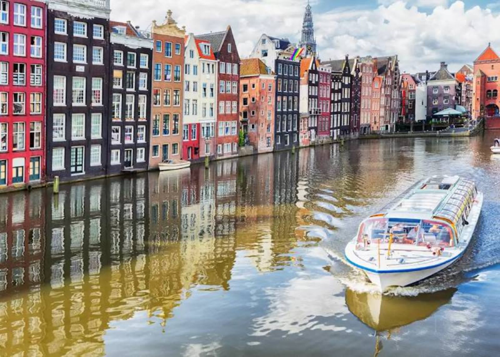 Boat on Amsterdam Water Canal