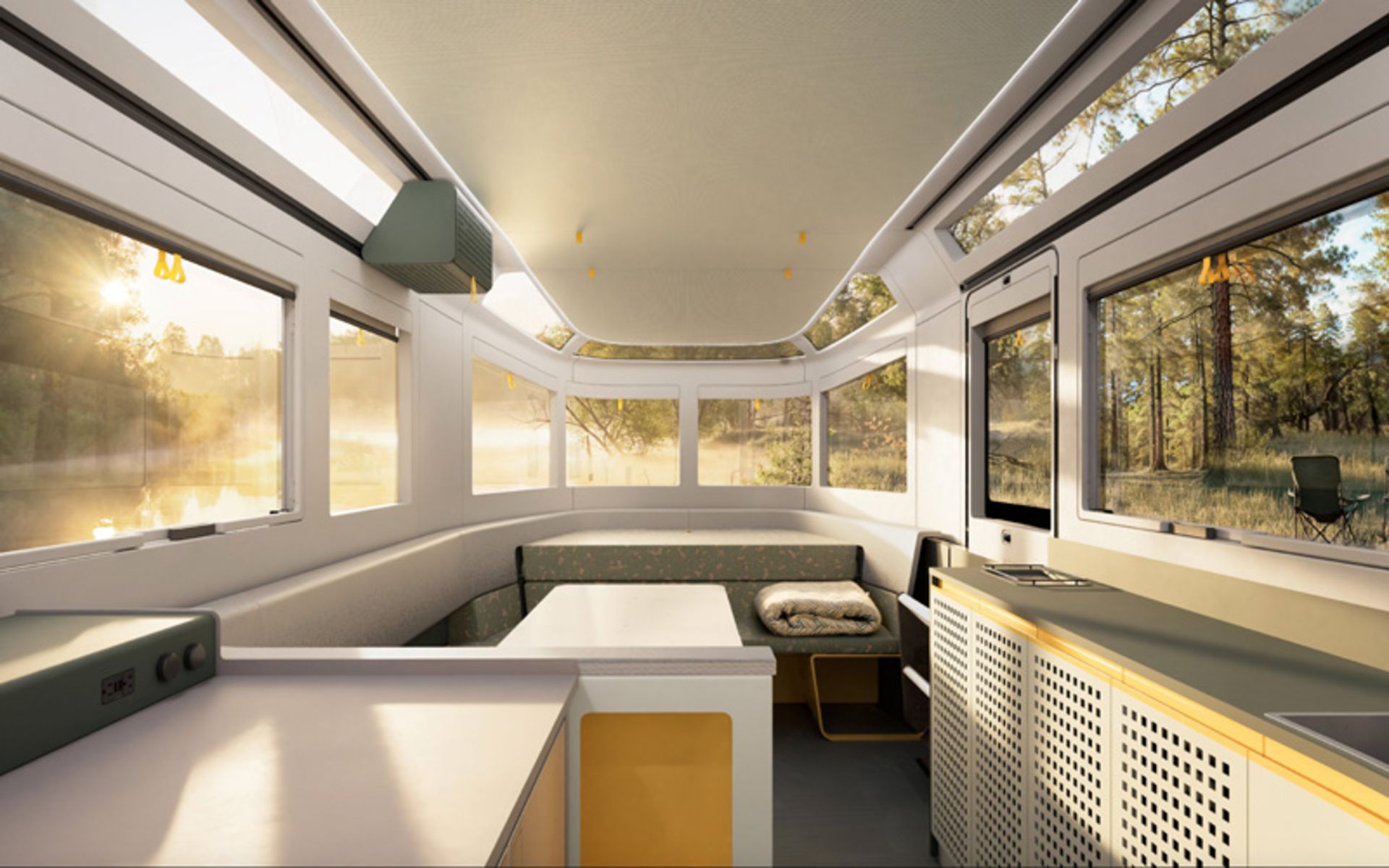 The ierior of the Lightweight Caravan Model AE.1