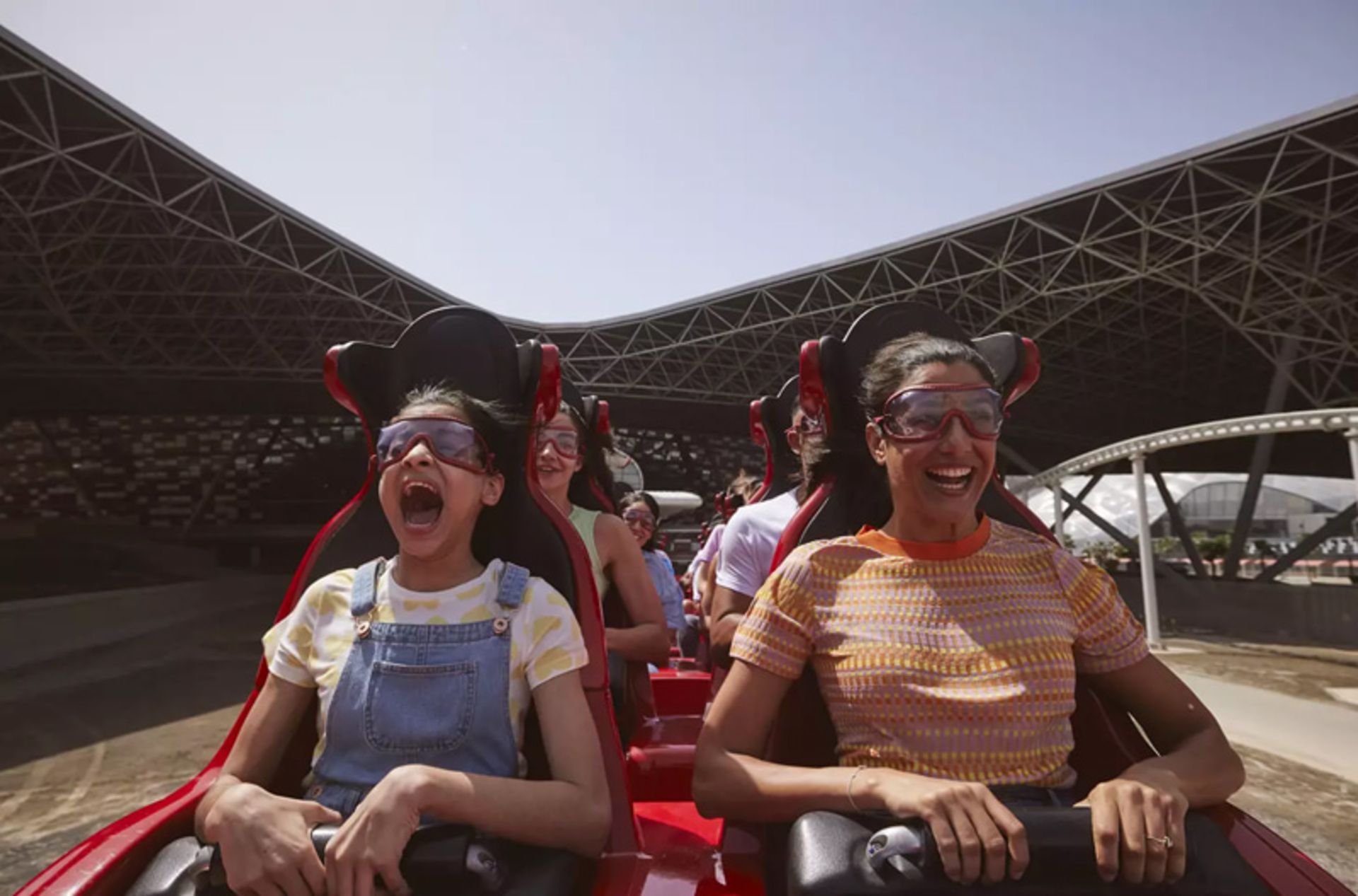 The exciteme of the people in the Ferrari World Train Abu Dhabi
