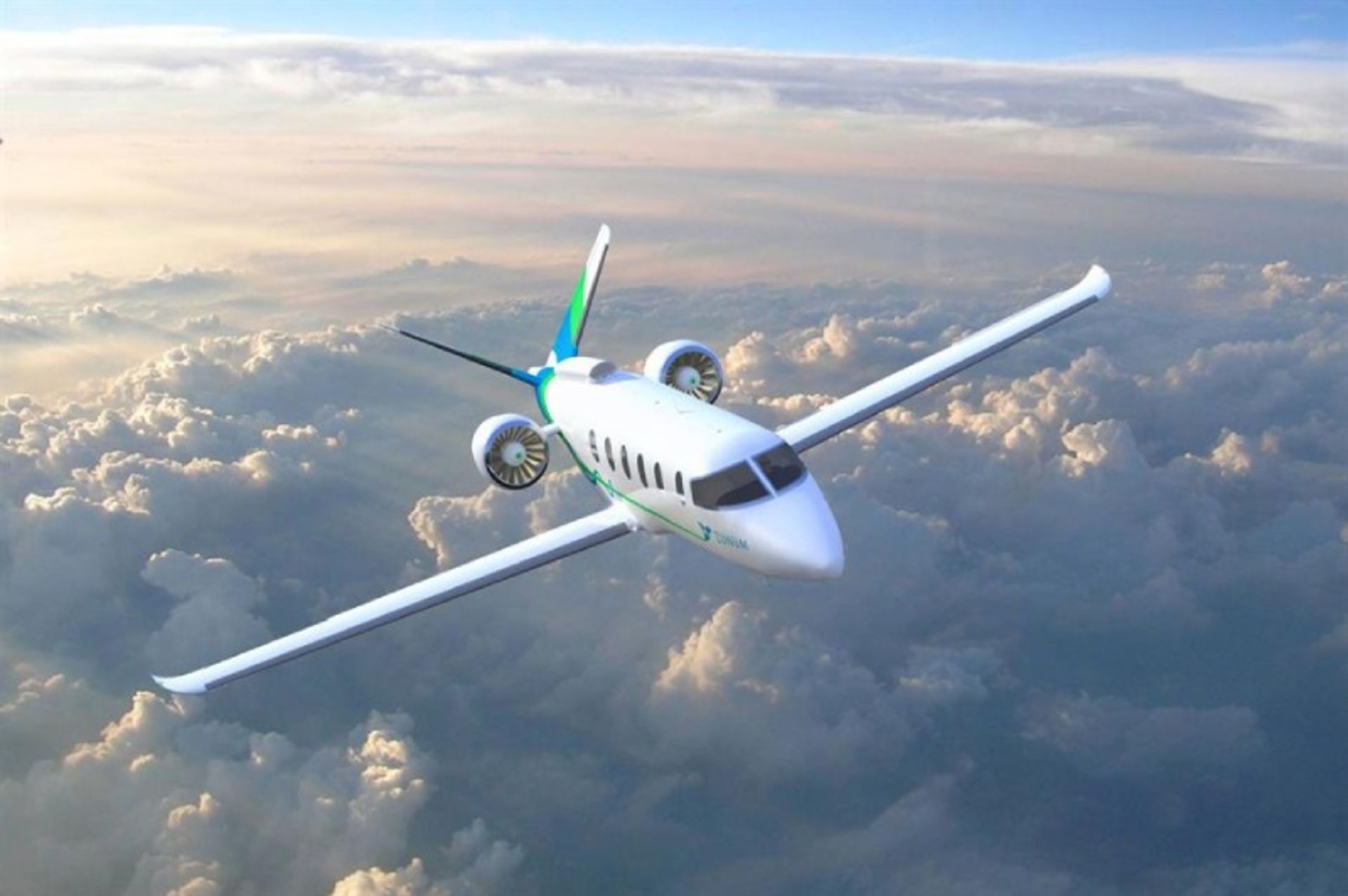 Advanced aircraft over clouds