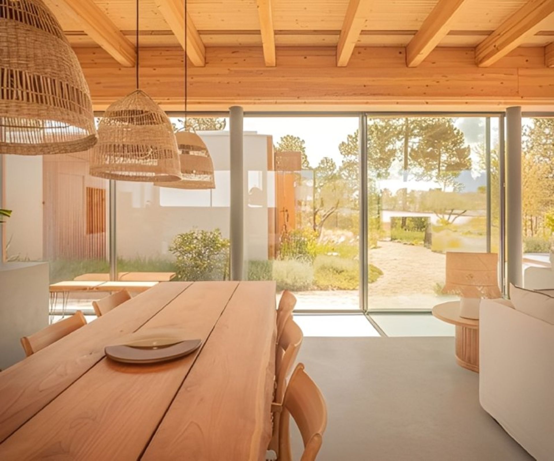 The ierior of the CR house of wood