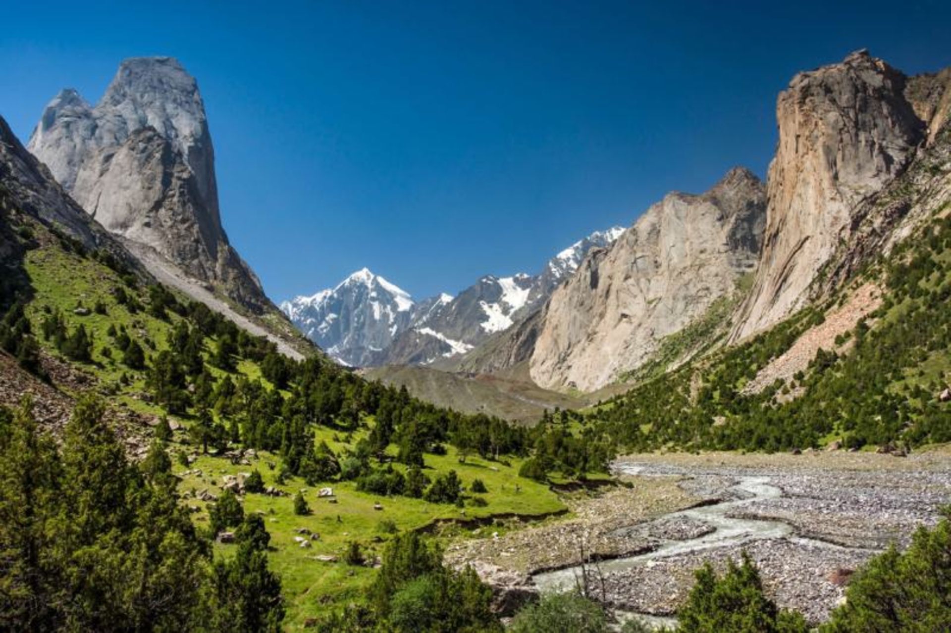 The lush mouain in Kyrgyzstan
