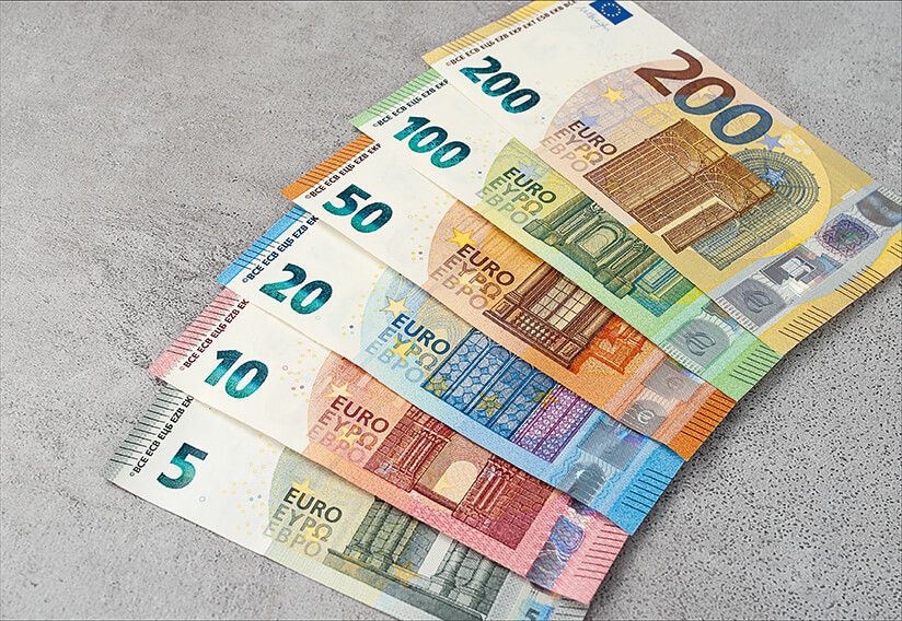 Euro banknotes