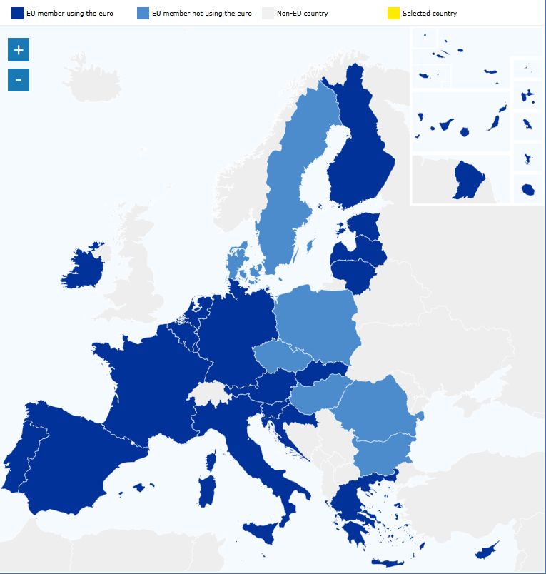 Couries that use the euro monetary system