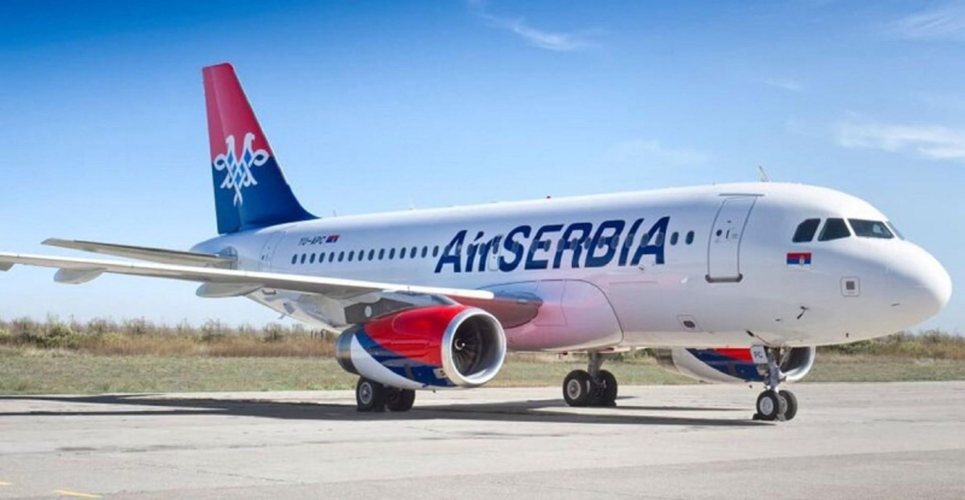 Serbia Airlines aircraft at the airport