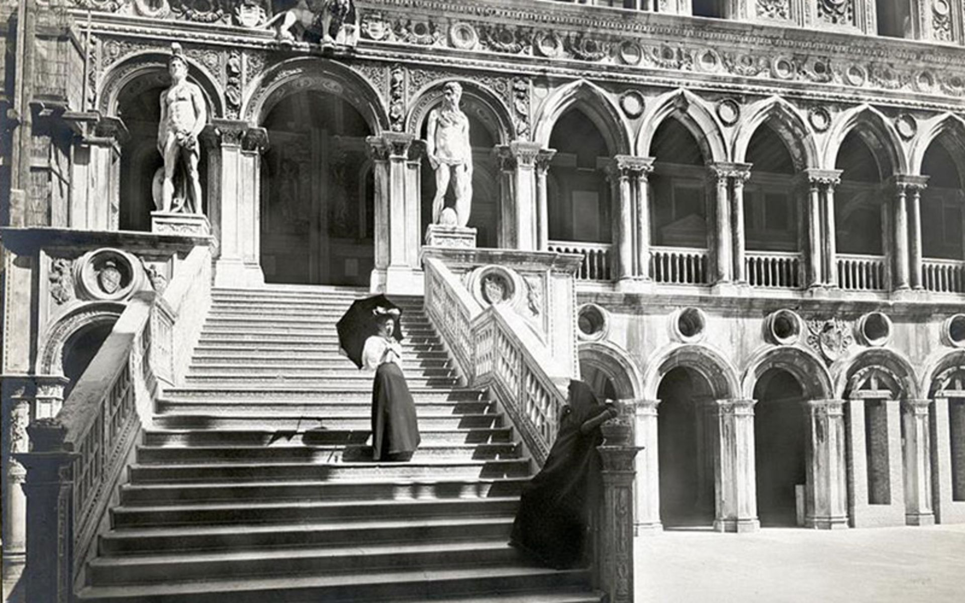 Old photo of a historical structure in Venice