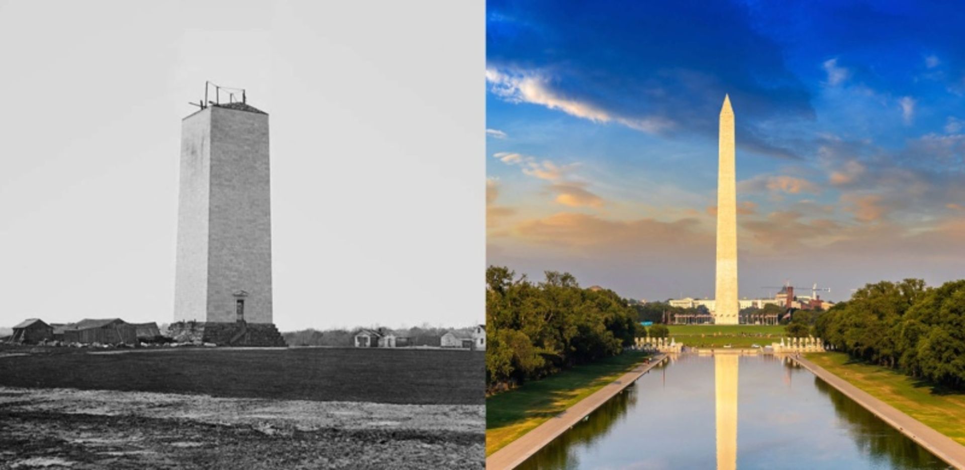 Washington Monume in Construction Processes and After Completion