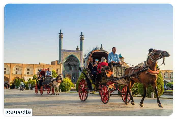 Distance from Tehran to Isfahan by bus, train and aircraft