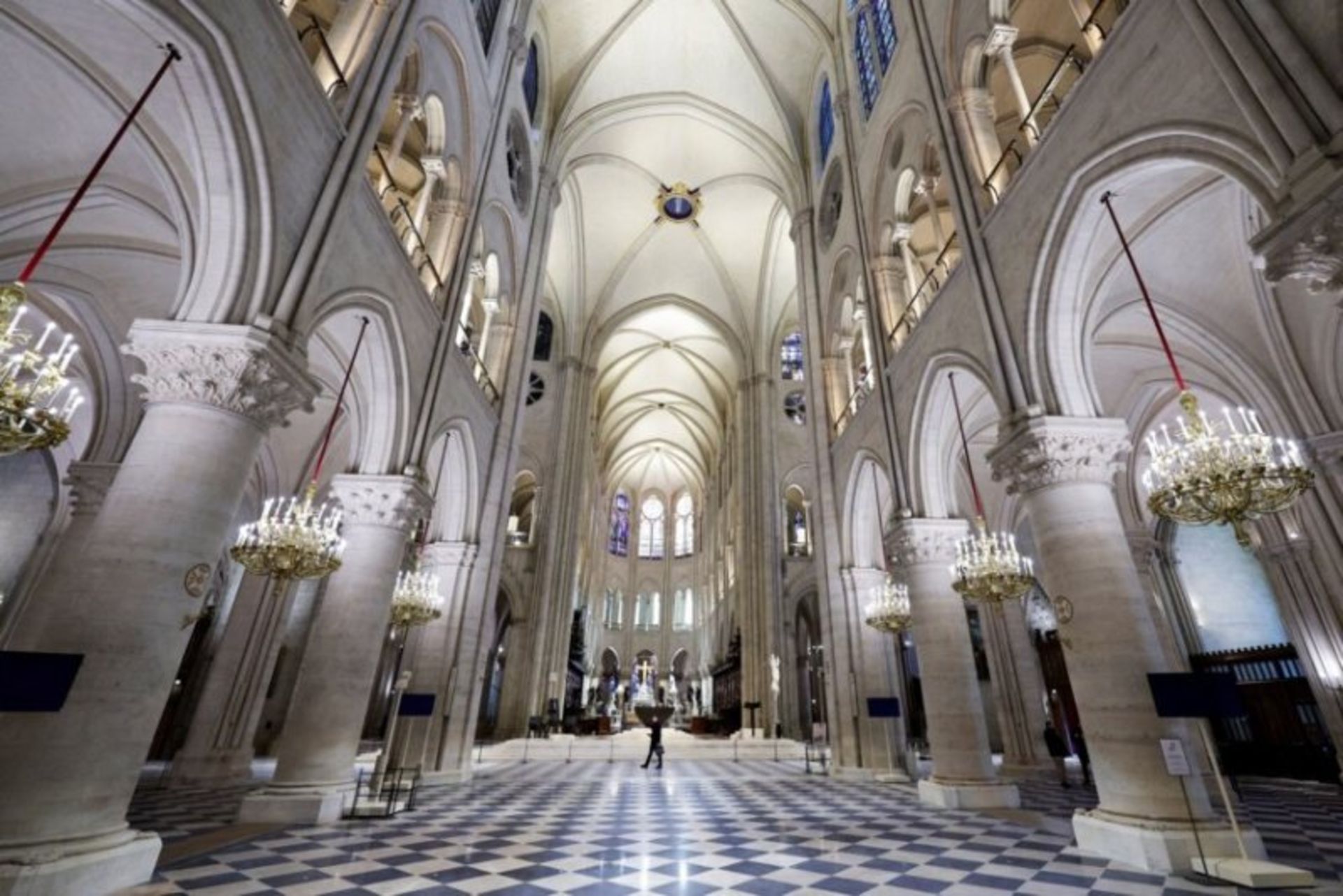 The ierior of the Notre Dame Cathedral 