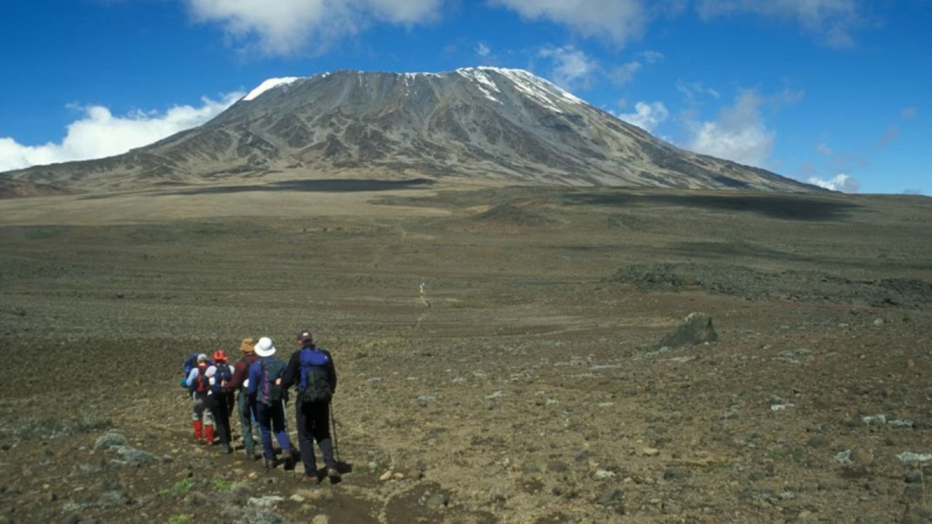 Climbers toward Mou Climanjaro 