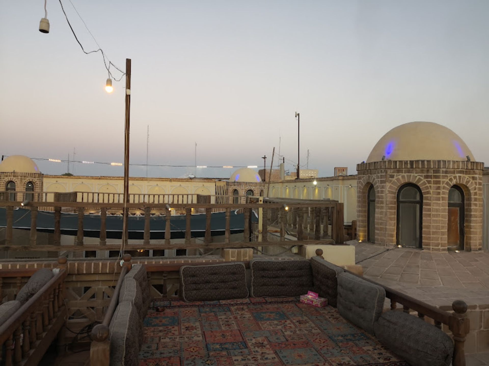 A view of the historical texture of Yazd from the roof of Fuka Restaura Cafe