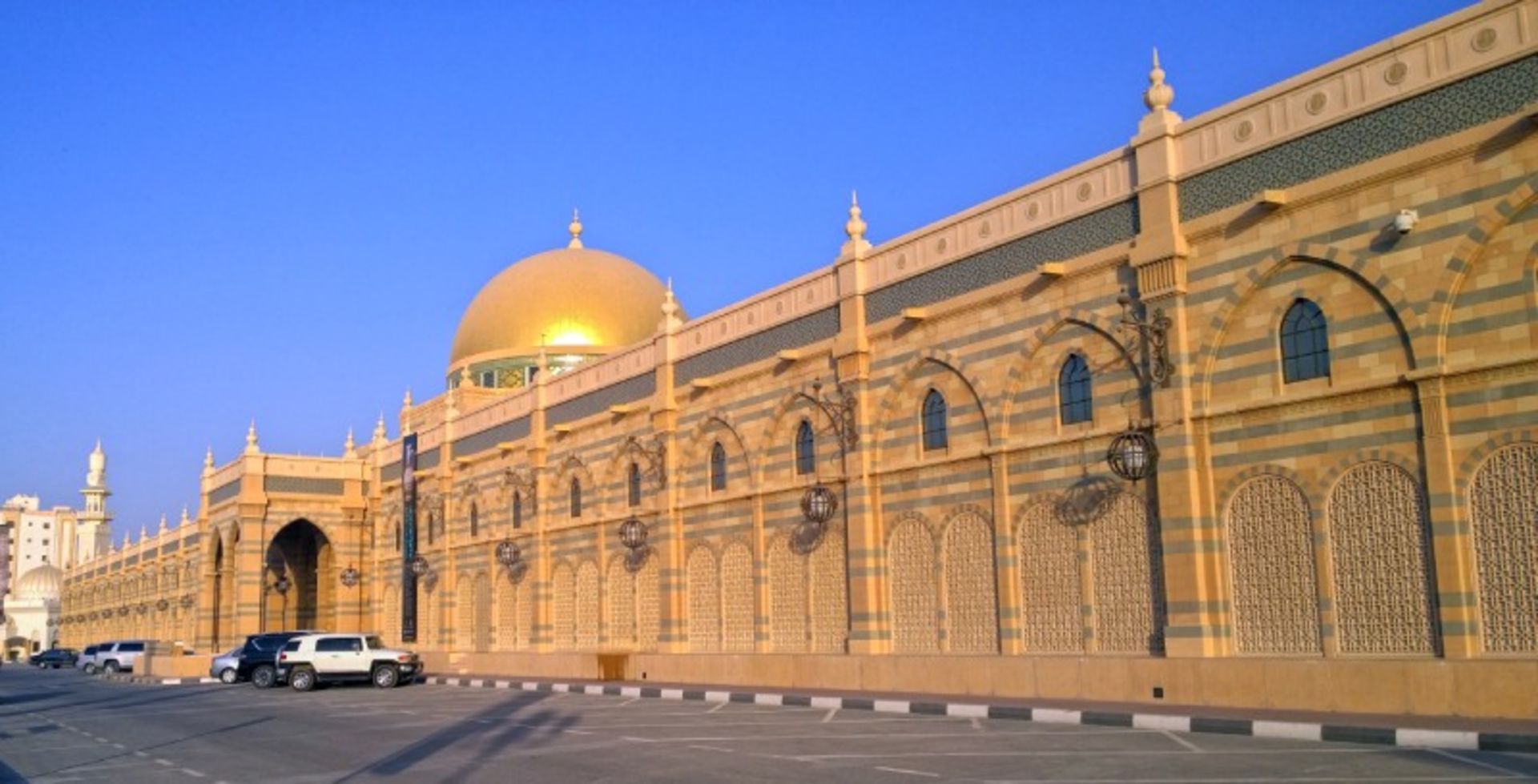 The exterior of the building of the Islamic Civilization of Sharjah 