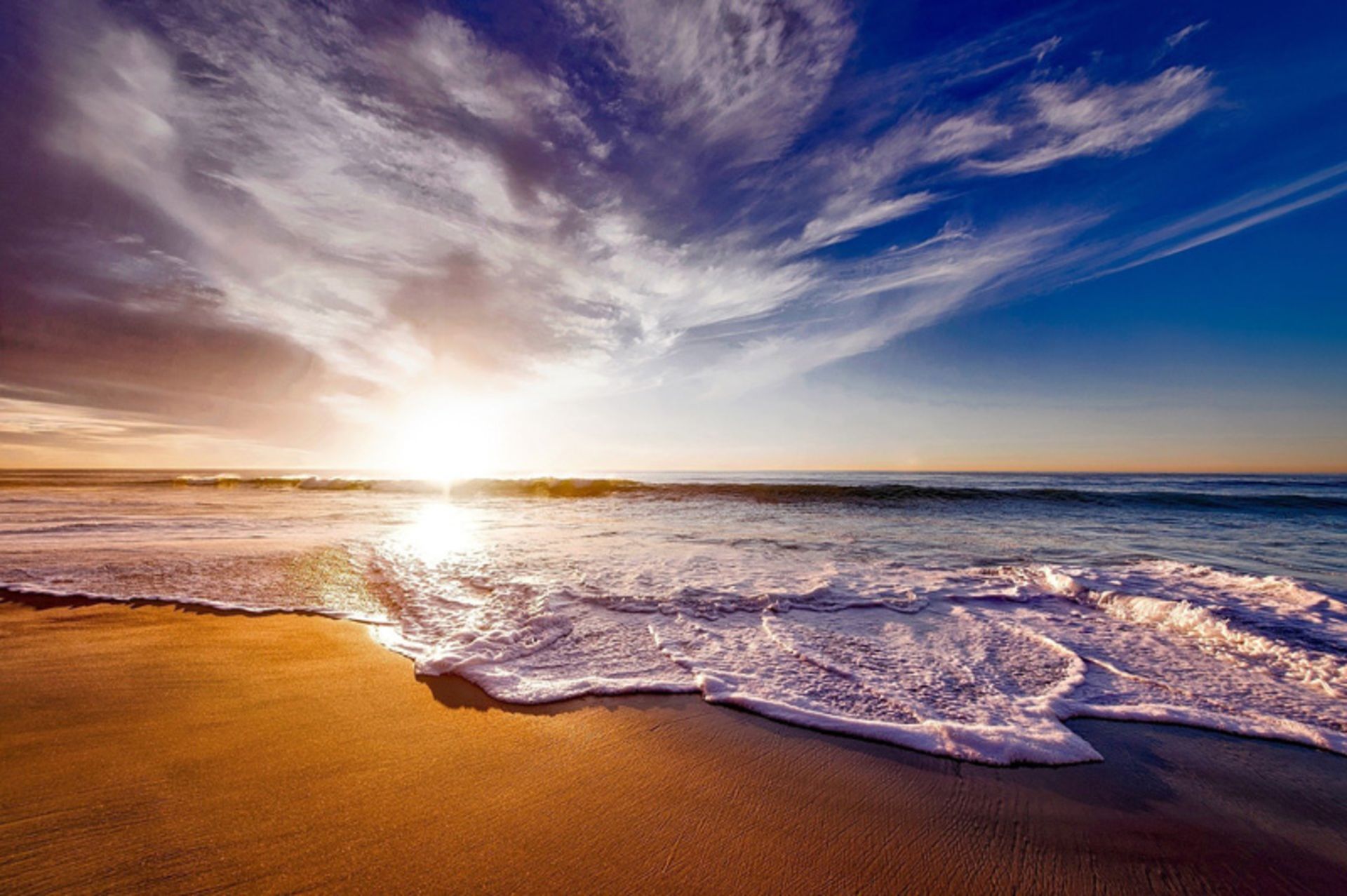 Sunset on the ocean coast