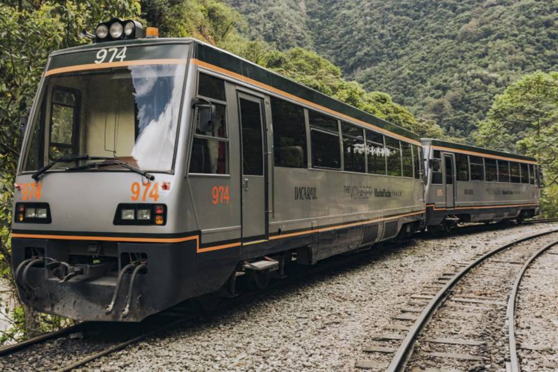 Inca rail train on the lush route