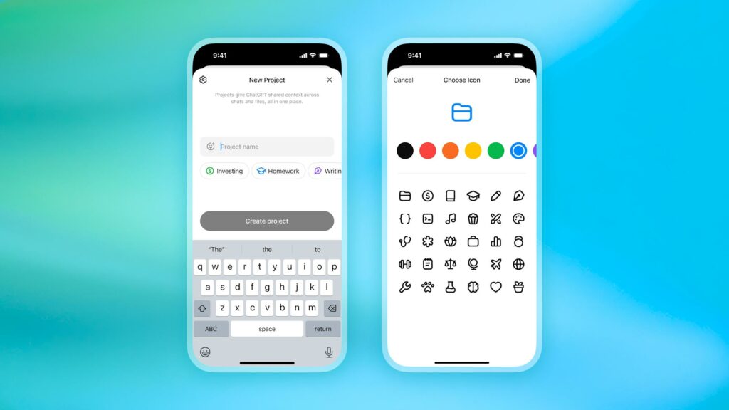 Projects feature in ChatGpt