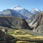 Mountains and lush nature on the walk on the Marca Valley