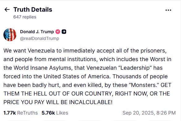 Venezuela's threat from Trump