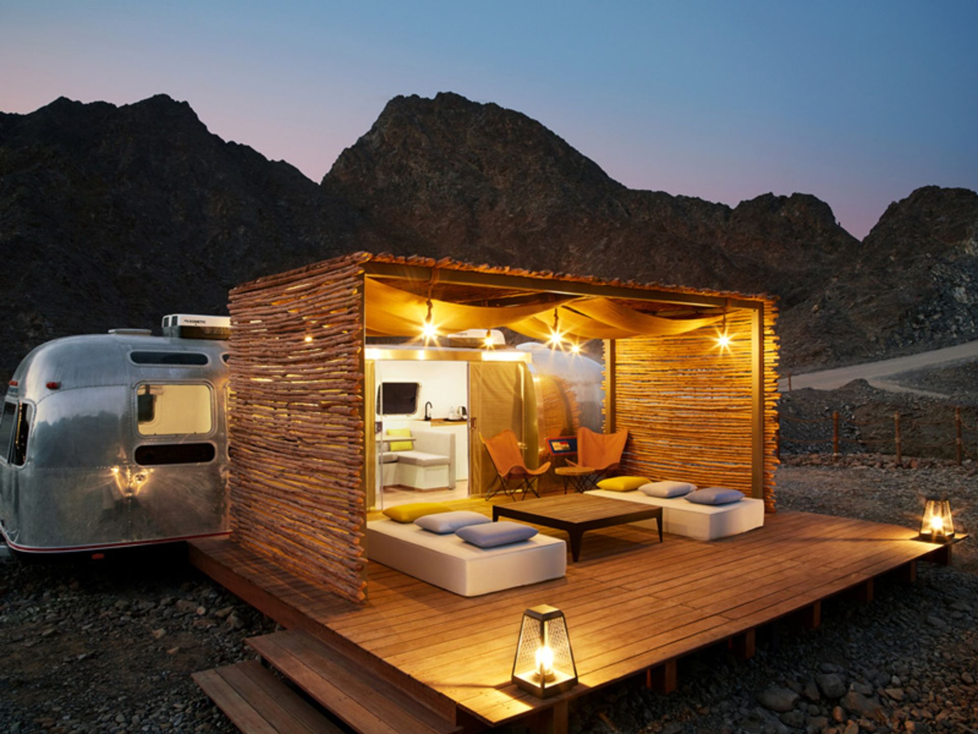 Accommodation trailers in the Cedar Collection