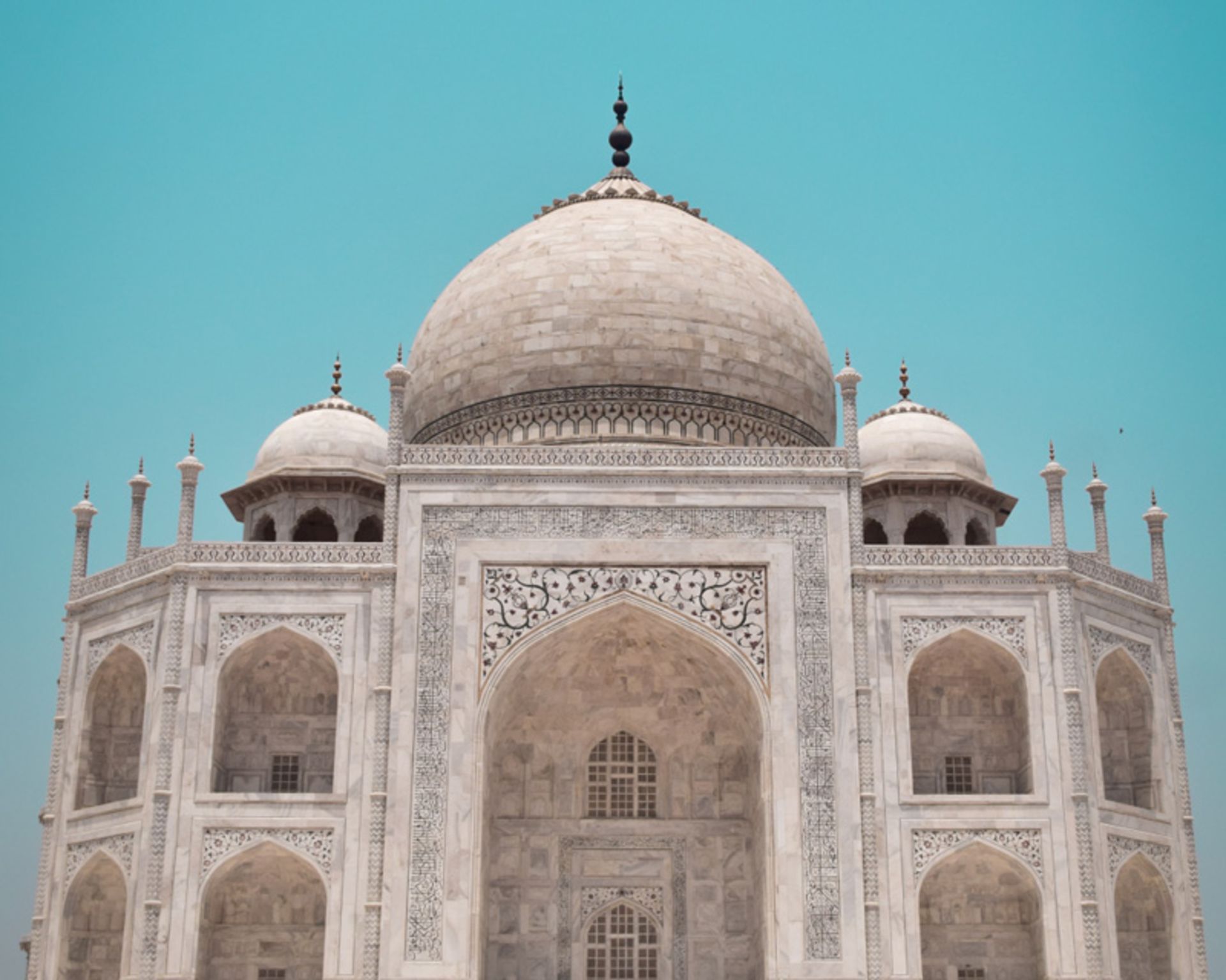 The facade of the Crown Mahal with the White Dome