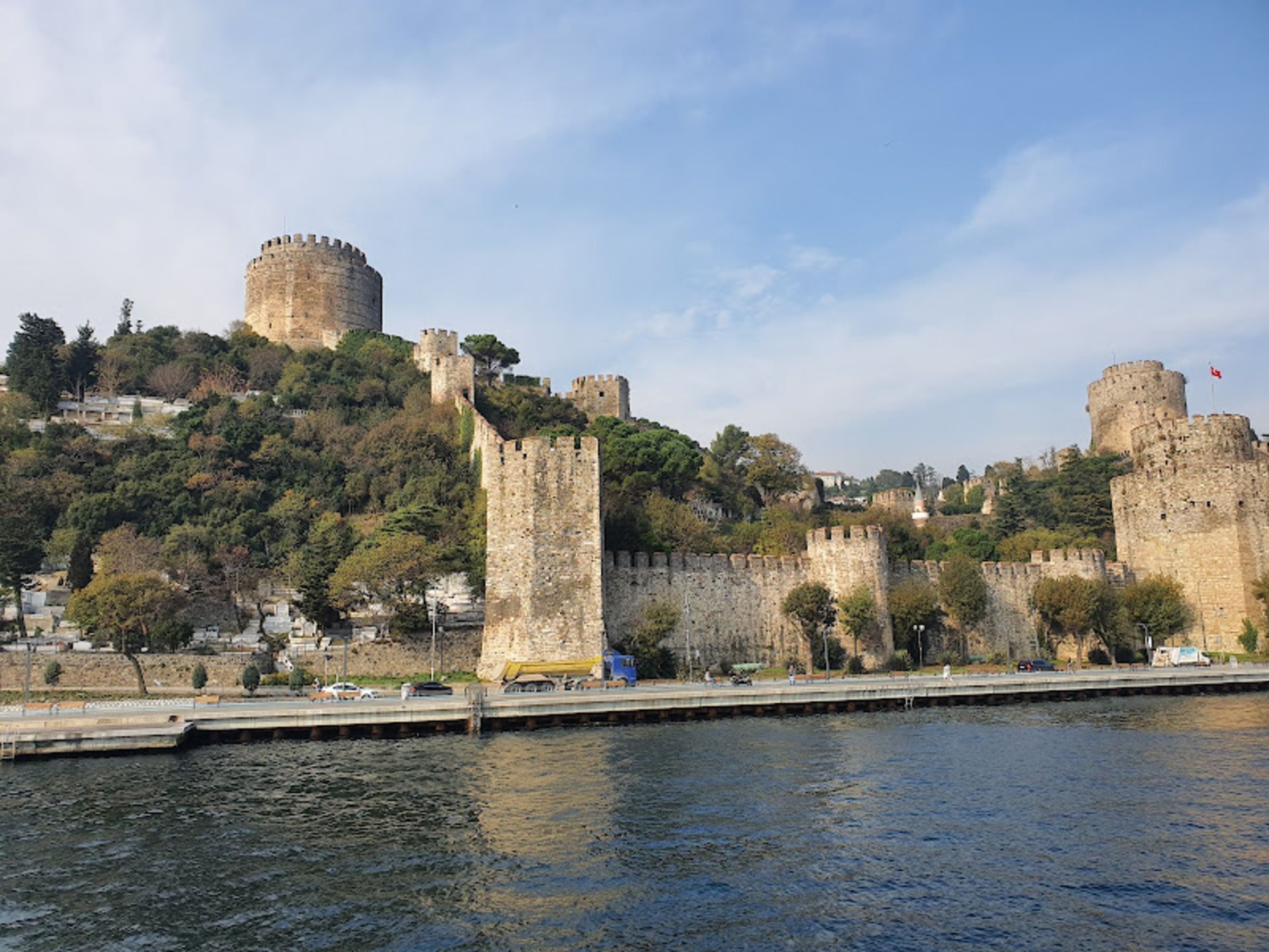 Historical castle next to the Bosphorus Strait of Istanbul