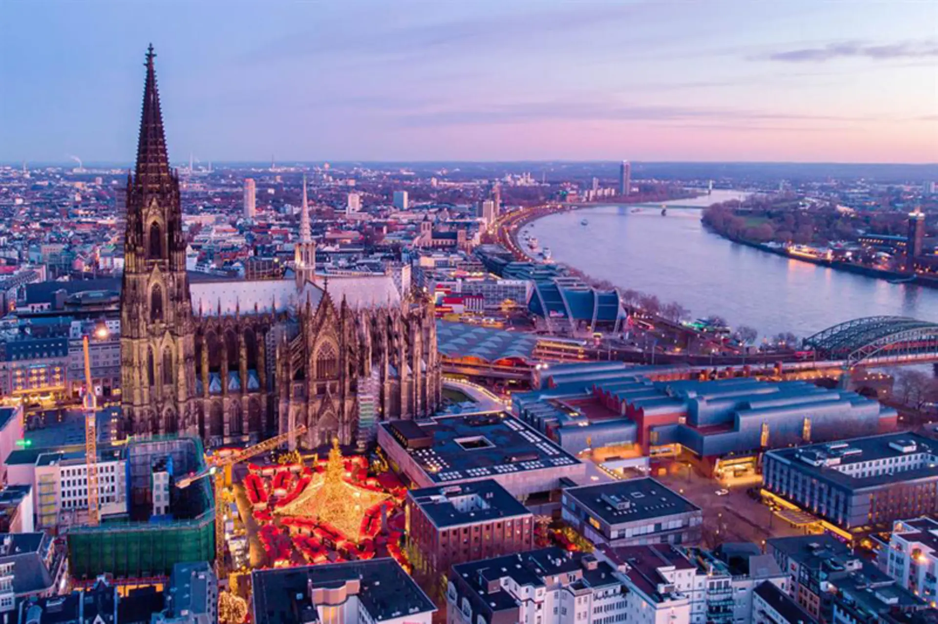 Landscape of Cologne Cathedral in the Night