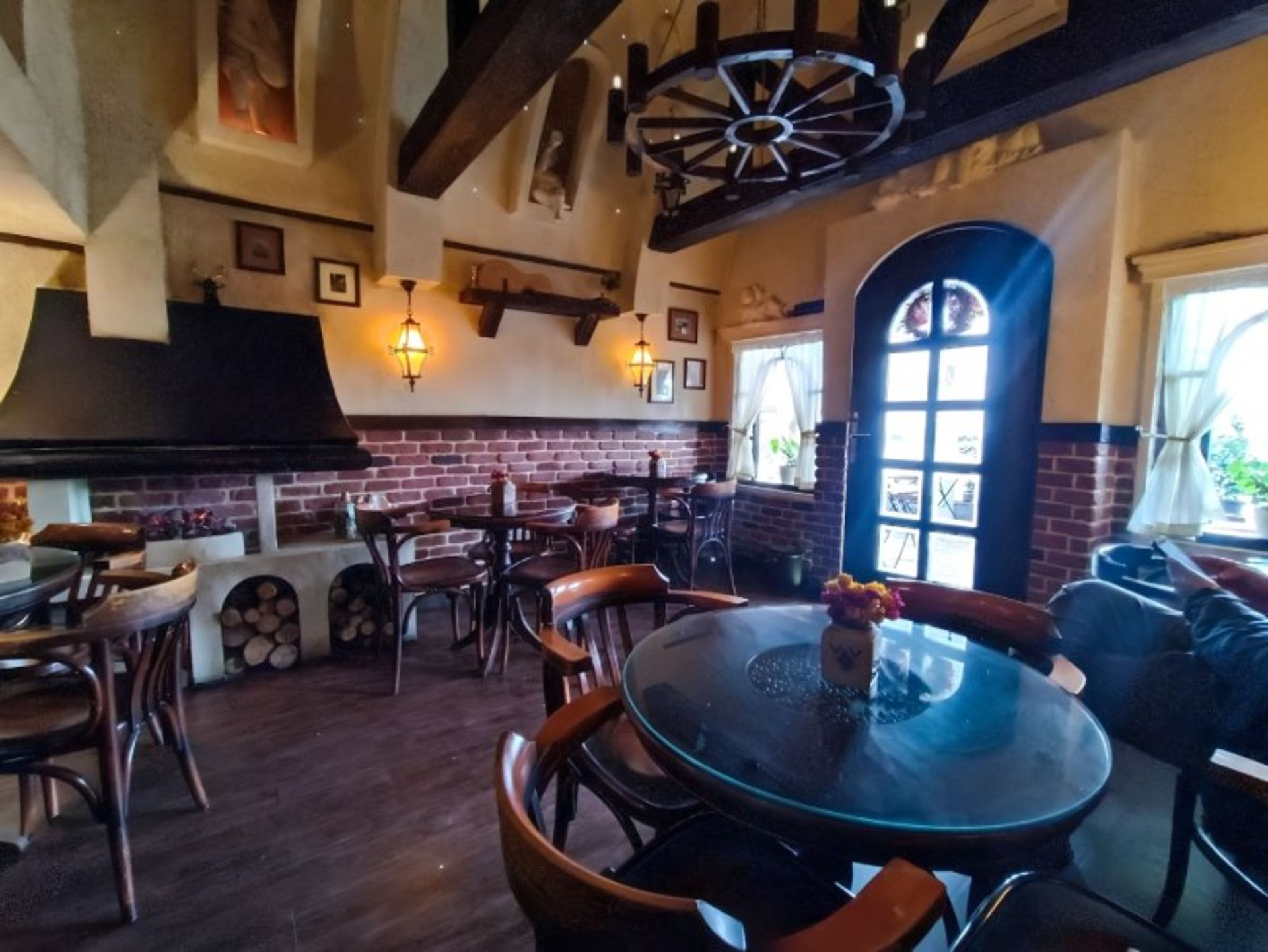Tables and chairs in the lounge cafe hall