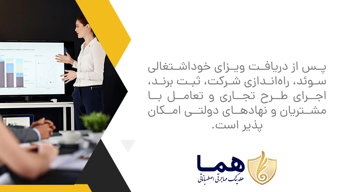 After obtaining a Swedish self -employme visa, it is possible to set up a company, register a brand, impleme a business plan and ieract with customers and governme agencies.