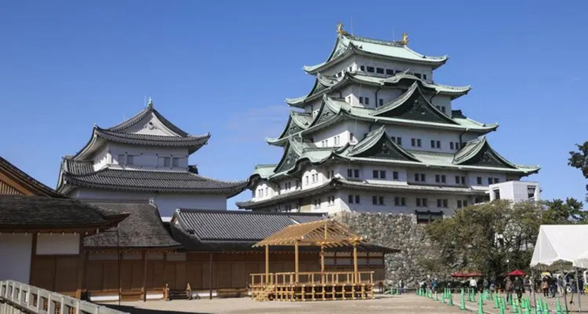 Traditional multi -storey structures in the city of Nagoya, Japan